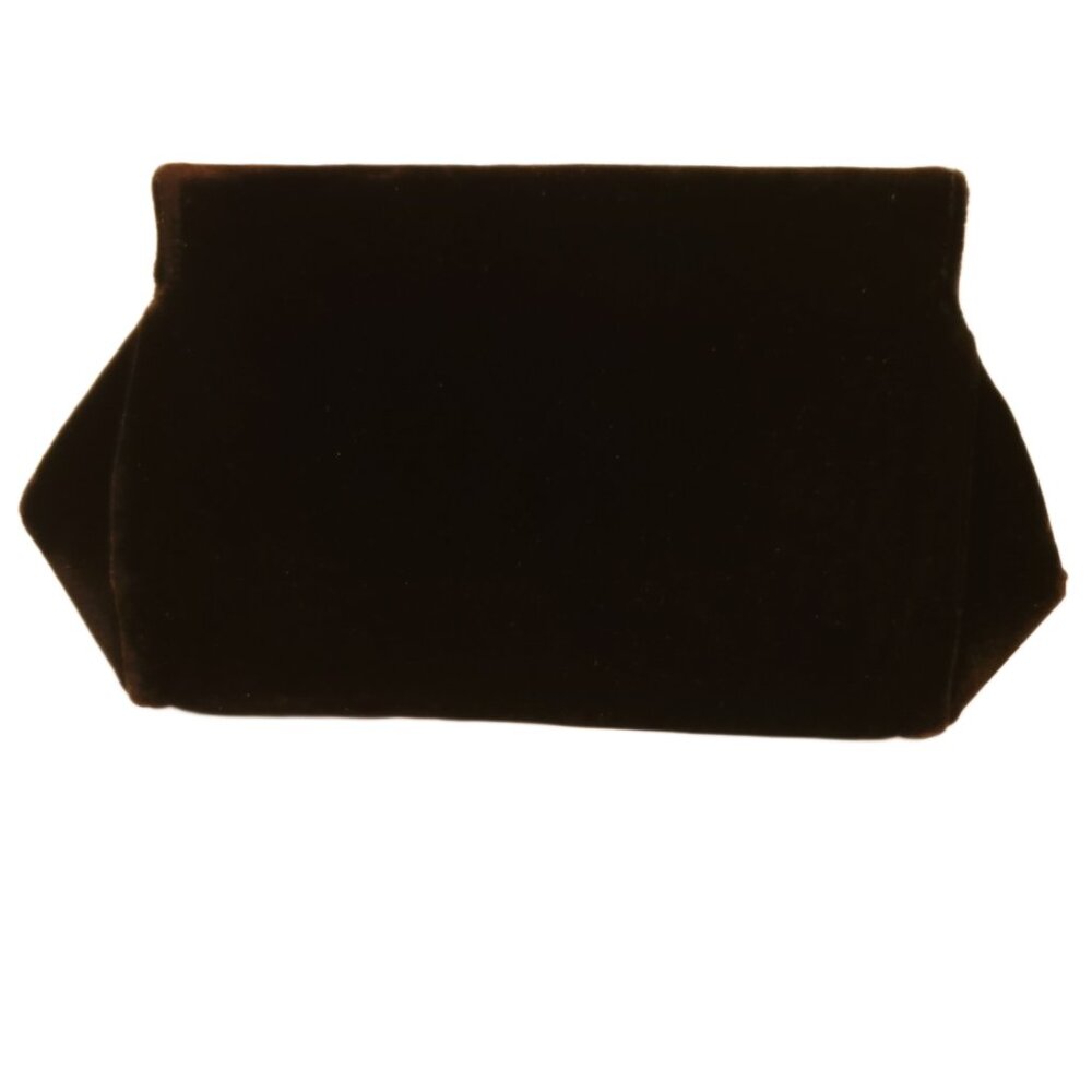 VTG Black Velvet Evening Clutch/Purse. Hinged Frame Clasp